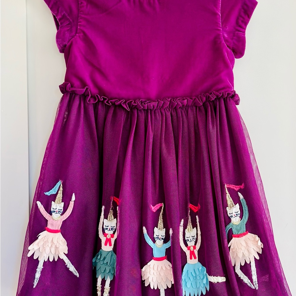 Mini Boden Tulle Dancing Cats Dress, 3-4